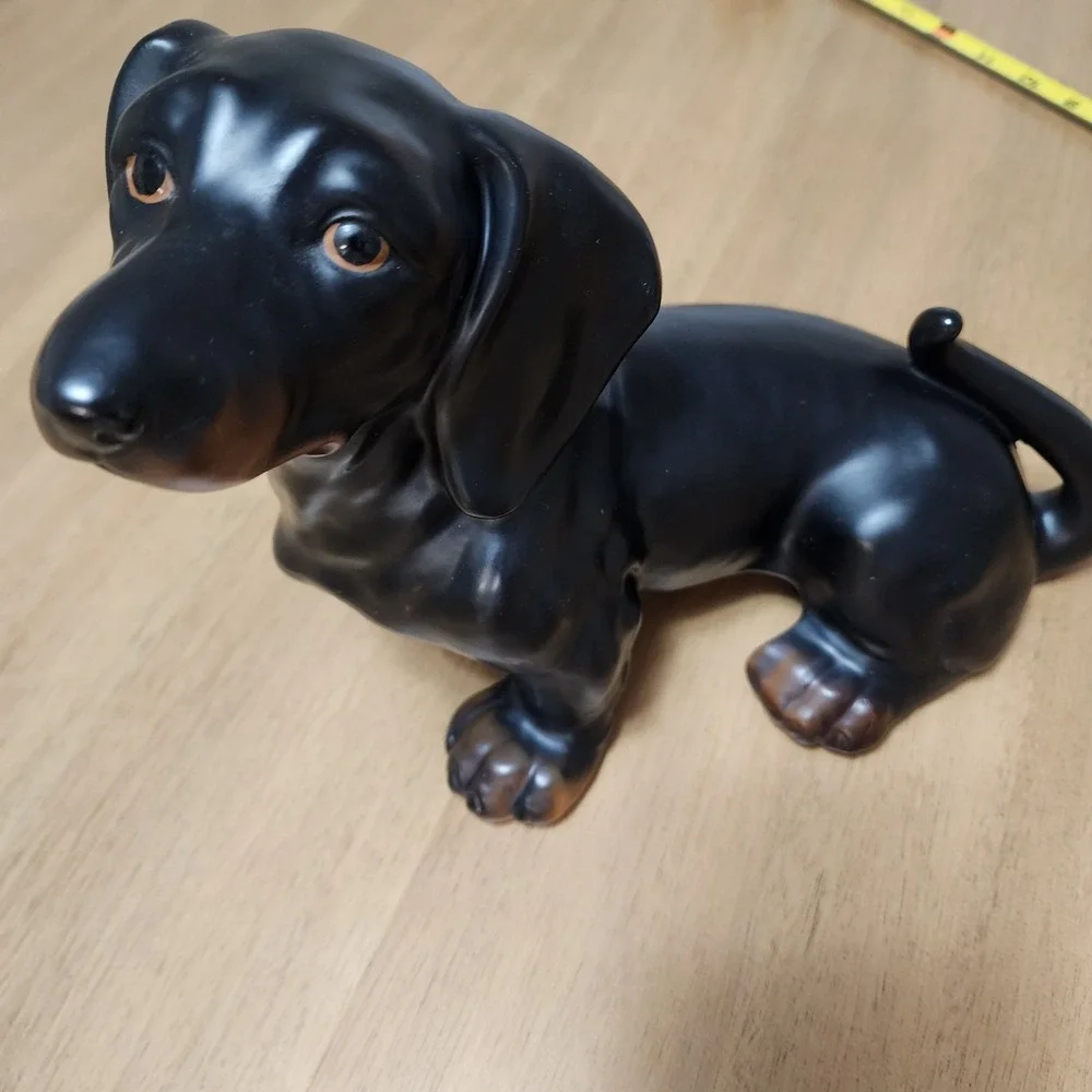 Vintage Dachshund Weiner Dog Ceramic Figurine Stamped Japan 11
